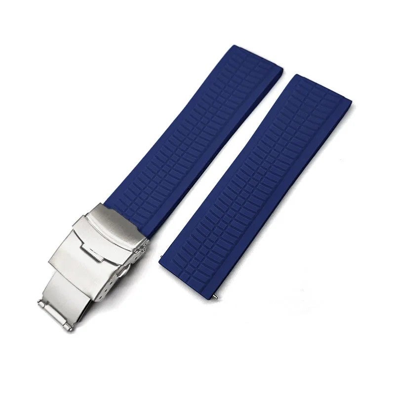 Bluejw 20mm 22mm 24mm Quick Release Silicone Watch Band Replacement, Folding Clasp Stainless Steel Buckle, One-Piece Design - Image 1