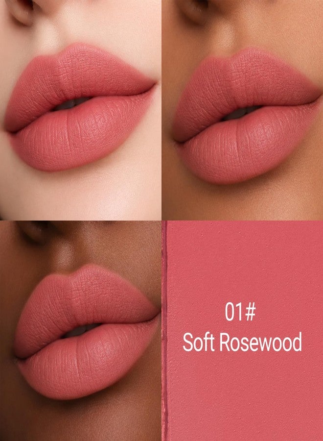 Erinde Matte Lipstick Lip Liner Crayon for Women, Natural Nude Lipstick Lip Liner Pencil, Neutral Lip Stick Lipliner Waterproof Long Lasting Smudge Proof, Vegan & Cruelty-Free, E01 Soft Rosewood - Image 2