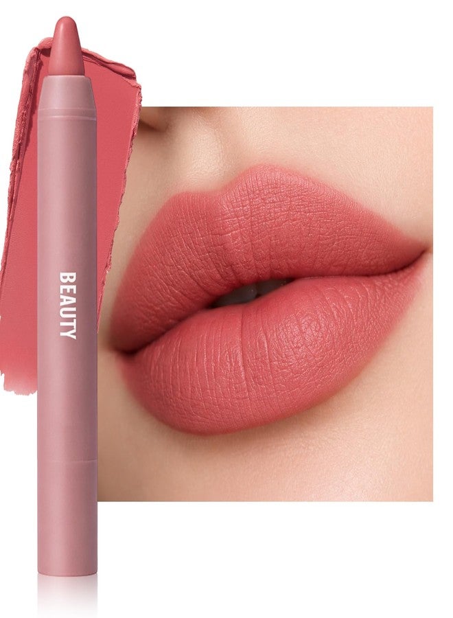 Erinde Matte Lipstick Lip Liner Crayon for Women, Natural Nude Lipstick Lip Liner Pencil, Neutral Lip Stick Lipliner Waterproof Long Lasting Smudge Proof, Vegan & Cruelty-Free, E01 Soft Rosewood - Image 1