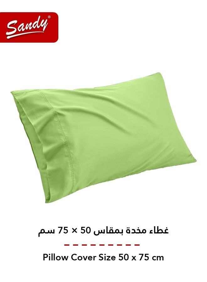 ساندي طقم شرشف مطاط ساندي فاخر بجودة الفنادق مع غطاء وسادة، طقم من 2 قطعة، شديد النعومة وجيد التهوية وبارد, مقاس مفرد عريض نفر ونص 120 × 200 سم, تفاحي - Image 4