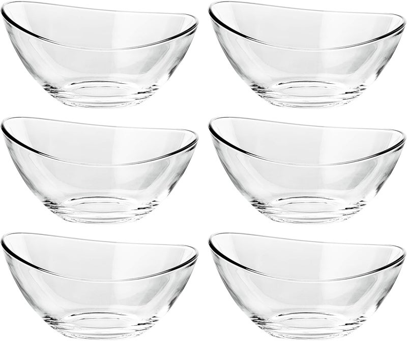 Barski  European Quality  Glass  Set of 6  Small Bowls Could Be Used For Small FruitNutDessert  Each Bowl is 4 Length x 33 Width  Made in Europe - Image 1