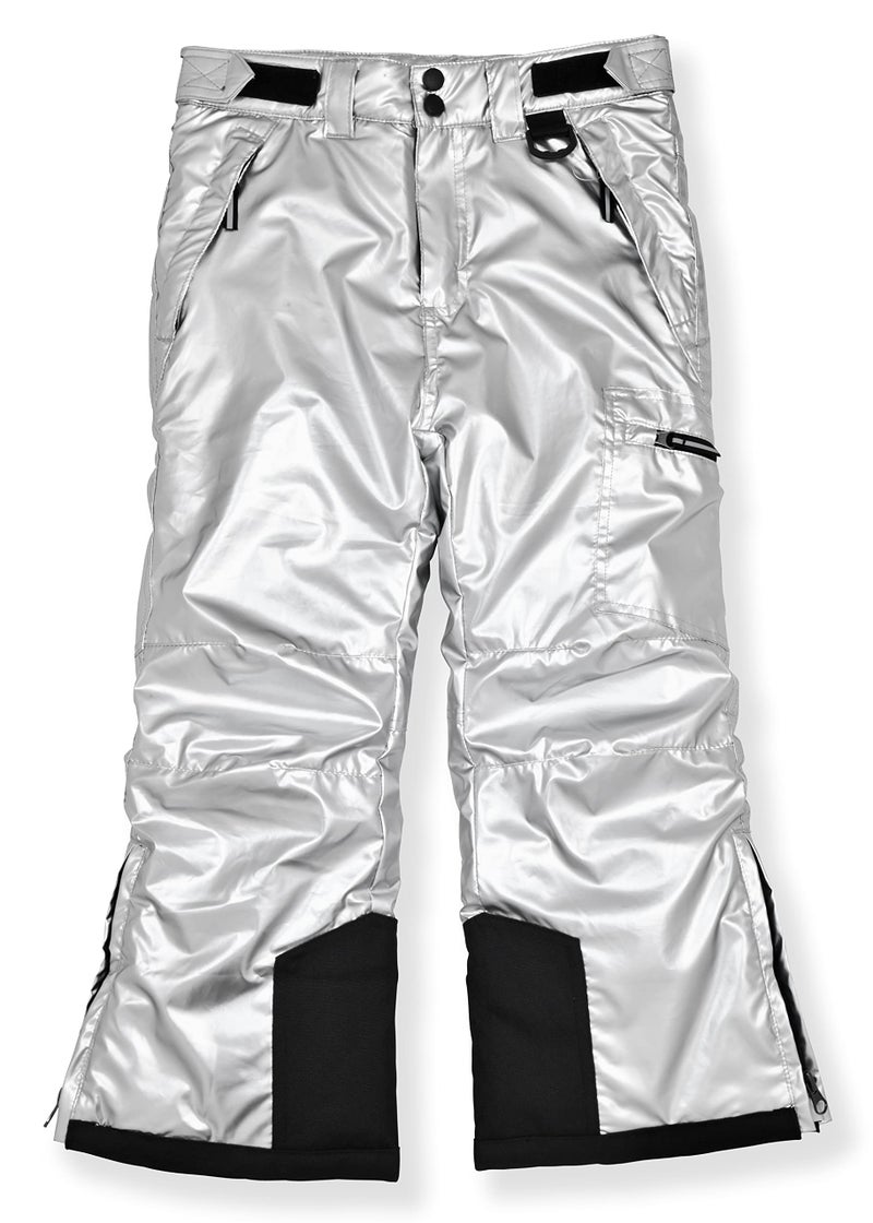 Arctic Quest Insulated Ski and Snow Pants for Boys and Girls Water Resistant Trousers for Kids Metallic Silver - Image 2
