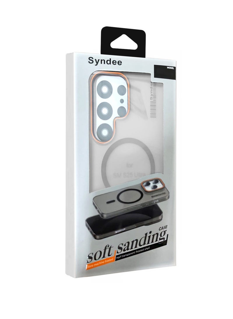 Wtech - Samsung Galaxy S24 Ultra 5G 2024 Syndee Series Hybrid Translucent Magsafe with Magnetic Charging Raised Camera Lips Elegant Look Case Cover - White - Image 1
