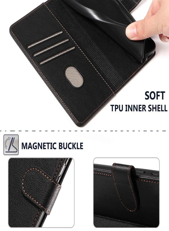 جانكالم جراب JanCalm لهاتف سامسونج جالاكسي A15، جراب قلاب للهاتف مزود بتقنية حجب RFID، [حامل بطاقات/فتحات نقود] [مسند] غطاء جلدي واقٍ بمشبك مغناطيسي (أسود) - Image 5