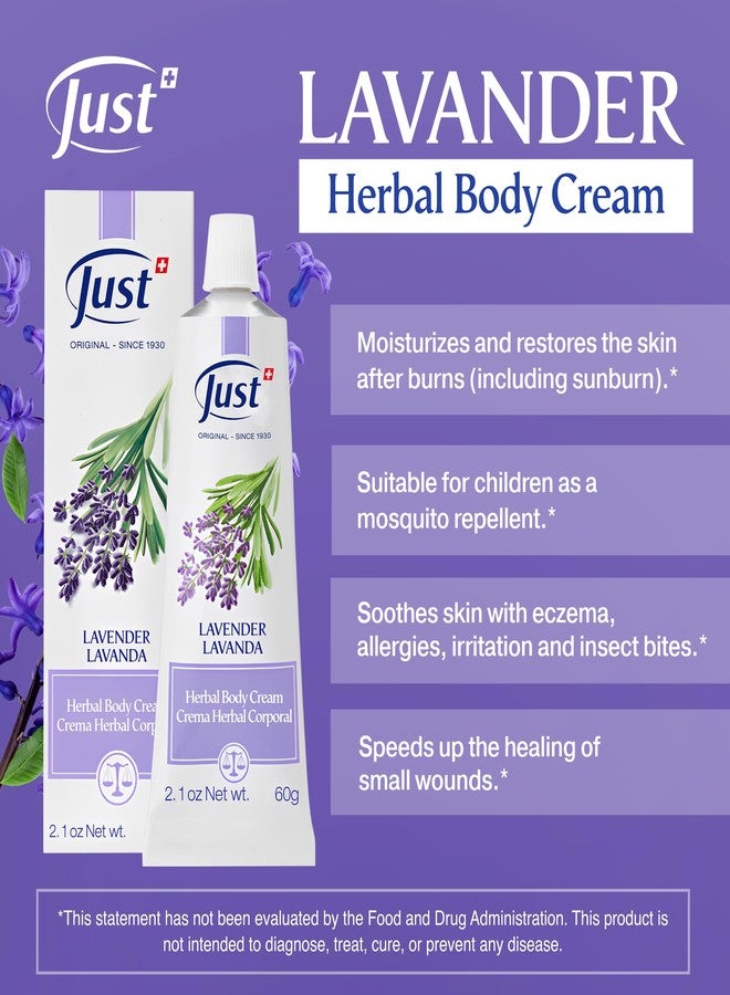 SwissJust Swiss Just Lavender Cream 60g - Herbal Cream with Lavender Oil, Witch Hazel, and Aloe Vera - Eases Discomfort for Burns, Dermatitis, and Itchy Skin - Image 3