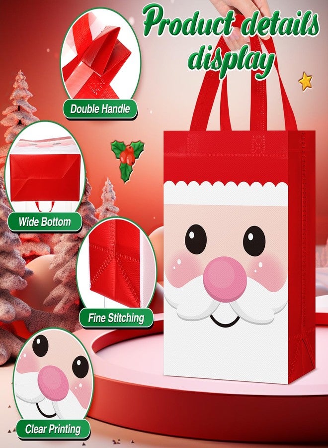 Locmeo 24 Pcs Large Tea Party Favor Bags with Handles Reusable Non Woven Tea Party Goodie Bags Pink Green Candy Treat Gift Bag for Girl Boy Birthday Baby Shower Supplies, 8 x 4 x 10 Inch - Image 4