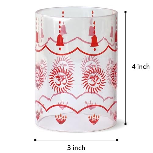 Ein Sof Diya Glass Cover Only - 3X-Large Size Borosilicate Glass Cover For Diya Without Diya - Height 7.1 Inches, Width 4.8 Inches, Transparent - Image 3