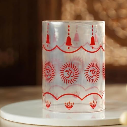 Ein Sof Diya Glass Cover Only - 3X-Large Size Borosilicate Glass Cover For Diya Without Diya - Height 7.1 Inches, Width 4.8 Inches, Transparent - Image 1