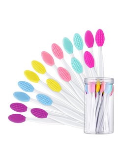 Patelai 24 Pcs Silicone Exfoliating Lip Brush with Container, Double Sided Silicone Lip Scrubber Soft Cleaning Lip Brush Face Cleaning Applicator for Plump Smoother Lip Appearance (Mixed Colors)  - Image 1