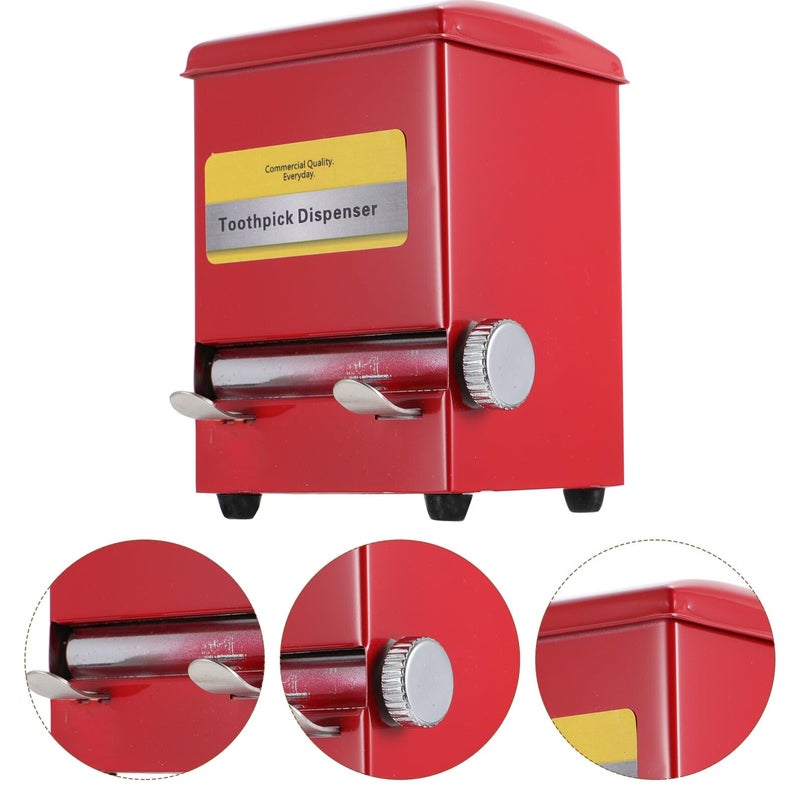 Stainless Steel Toothpick Dispenser Vending Machine Style Holder with Lid - Image 4