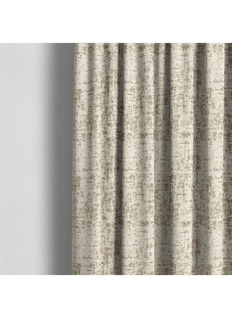 SHADES OF HOME SHADES OF HOME 7 Feet Long Premium Cotton Blend Room Darkening Eyelet Curtains Distress Texture Beige Pack OF 2 Beige  - Image 5