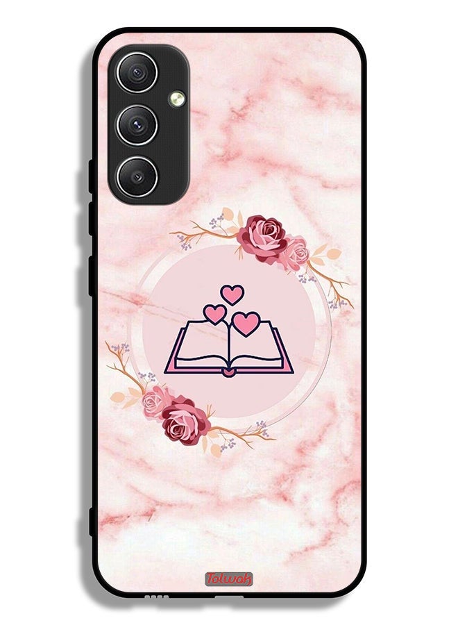 Tolwak Samsung Galaxy A34 5G Protective Case Cover Three Hearts On Book Artwork - Image 1
