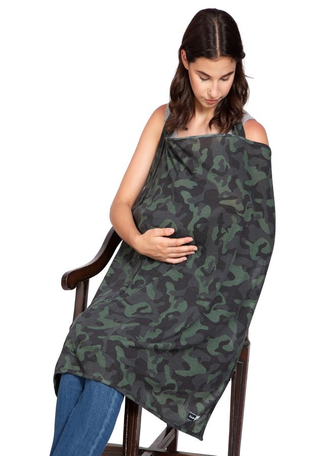 Feather Hug Premium Nursing Cover for Breastfeeding - Adjustable, Breathable Cotton Apron for Moms, Real Breathable Feeding Cover (Military Green) - Image 1