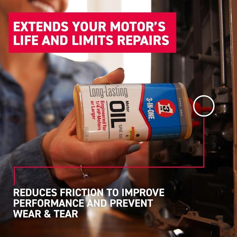 3 in one 3-IN-ONE Motor Oil SAE 20 - Long-Lasting Lubrication for Electric Motors, 3 oz - Image 3