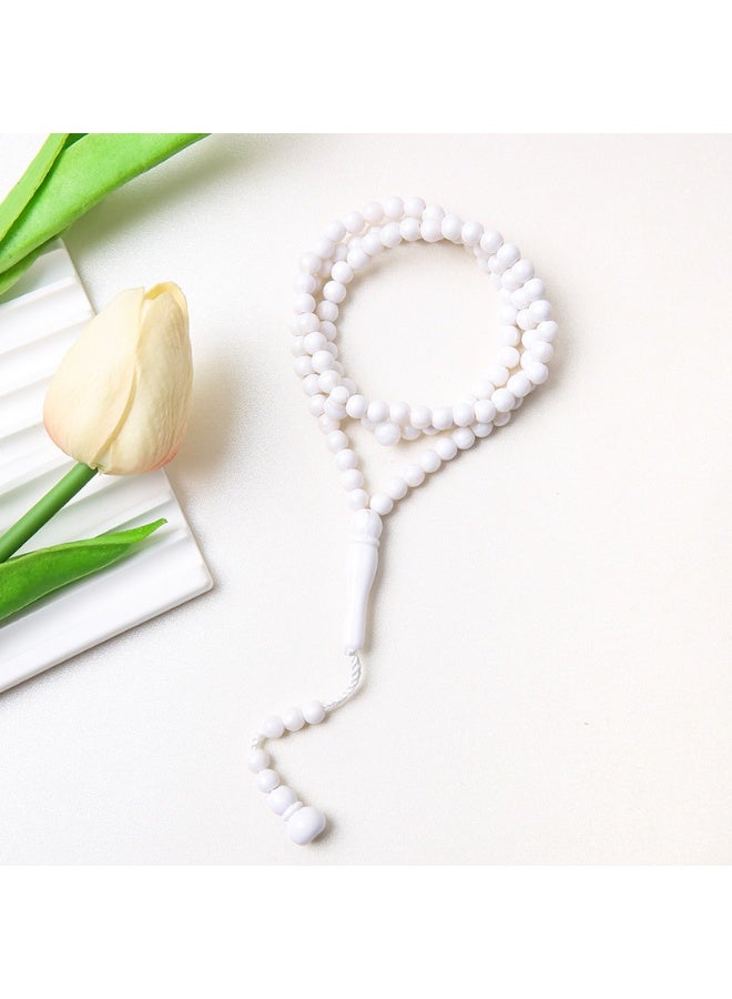 NIBEMINENT 99 Muslim Prayer Beads White/6mm