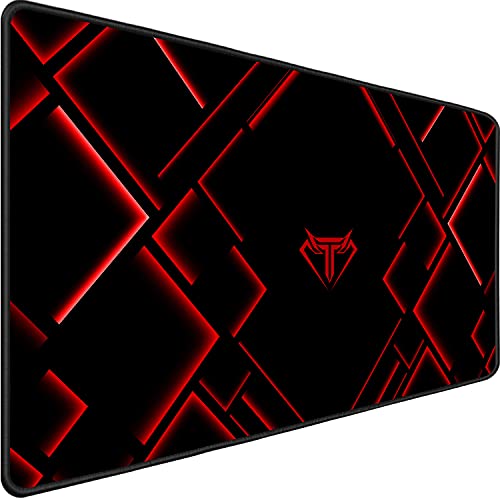 TEDNETGO Large Mouse Pad, Gaming Long Mouse Pad, Waterproof Extra Large Big Mousepad with Stitched Edge, XXL Non-Slip Computer Computer Keyboard Pad Mat for Gamer/Desktop/Office/Home, RED - Image 1
