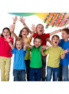 Civaner 24 Pieces Color Brick Party Colorful Building Blocks Pattern Slap Bracelets For Party Favors / Supplies For Kids Teens Adults  - Image 4