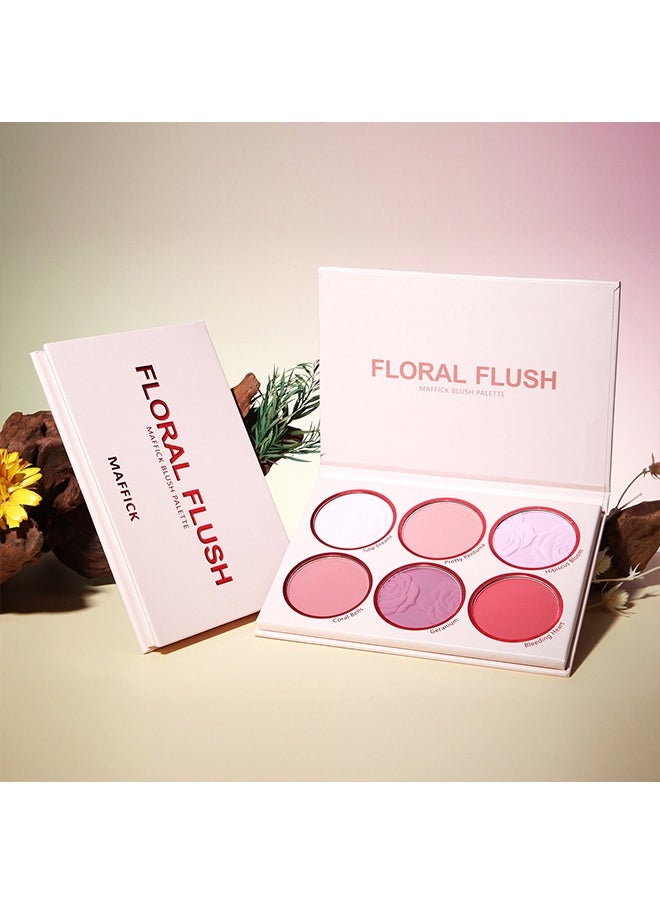 maffick - Floral Flush-6 Color Blush Palette, Eyeshadow Palette, Matte Pearl Finish for Diversified Vibrant Looks #01 - Image 1