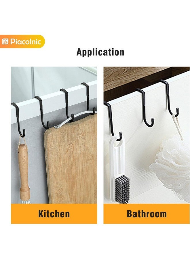 Boniry 4 Pcs Stainless Steel Over-The-Door Hooks - Heavy Duty S-Shaped Hangers for Clothes and Cabinet Organization - No Drilling Needed - Image 4
