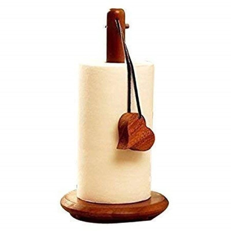 WOOD ART STORE WOOD ART STORE Wooden Kitchen Storage Paper Towel Holder - Contemporary Stand-up Kitchen Tissue Roll Holder (Brown) - Image 2