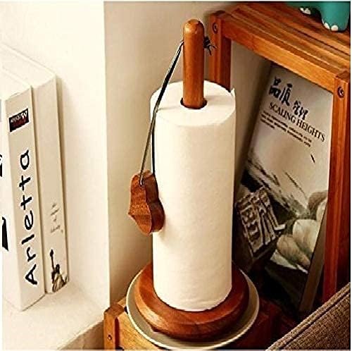 WOOD ART STORE WOOD ART STORE Wooden Kitchen Storage Paper Towel Holder - Contemporary Stand-up Kitchen Tissue Roll Holder (Brown) - Image 3
