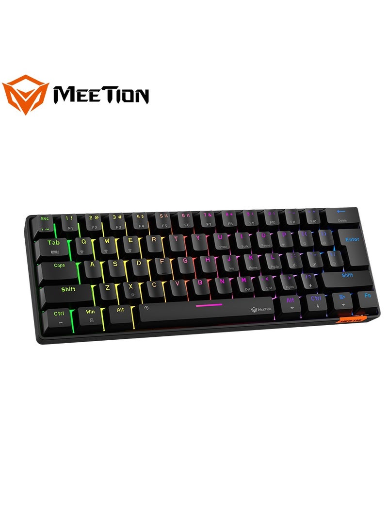 Meetion MEETION Dual Mode Bluetooth 60 Gaming Keyboard Ergonomic Design, Double Injection Processing, Mechanical Gaming Keyboard MK005BT Black  - Image 3
