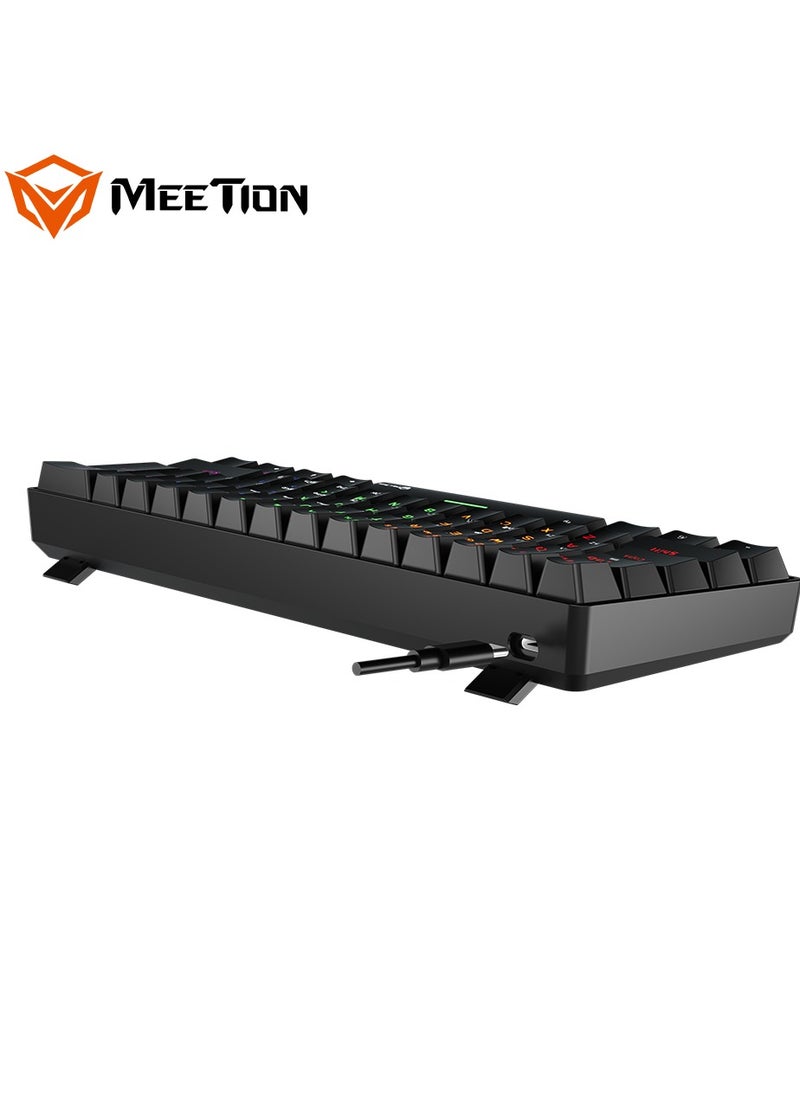 Meetion - MEETION Dual Mode Bluetooth 60 Gaming Keyboard Ergonomic Design, Double Injection Processing, Mechanical Gaming Keyboard MK005BT Black - Image 1