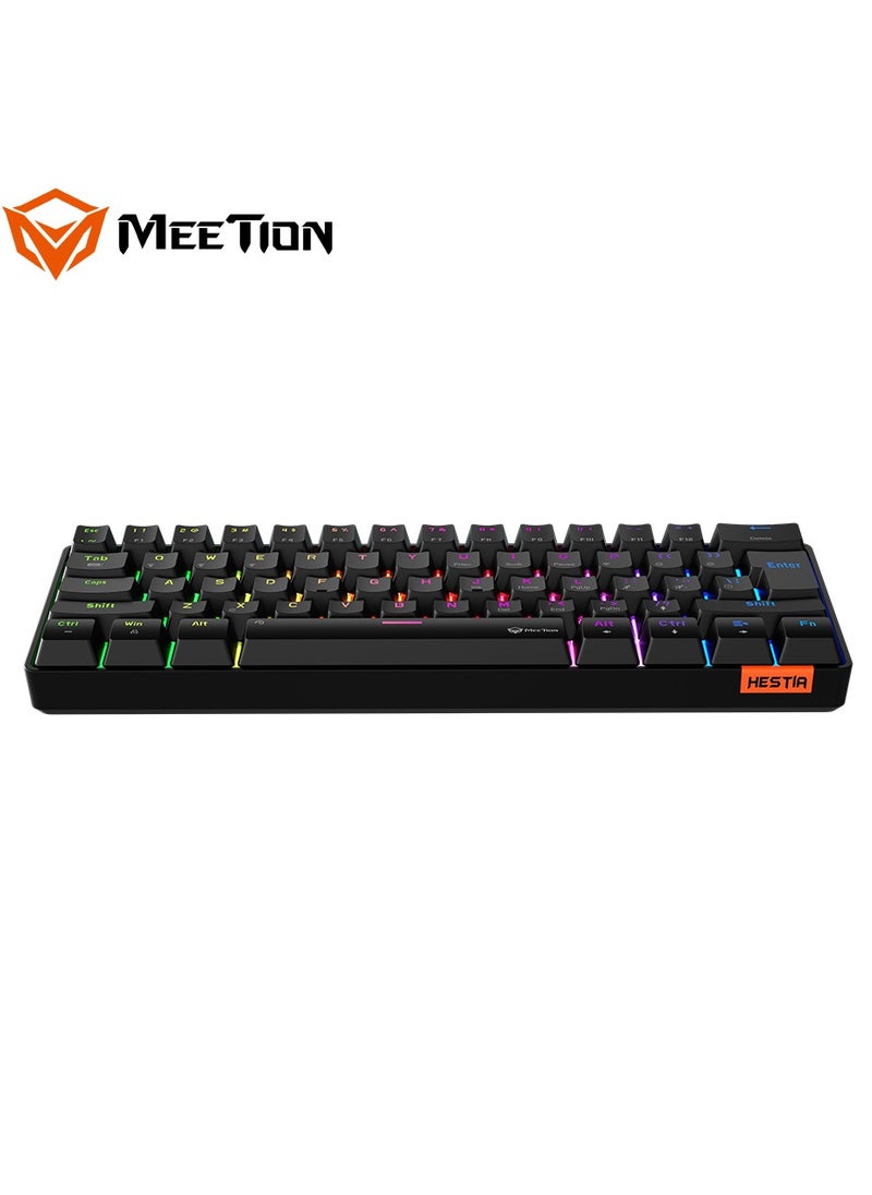 Meetion MEETION Dual Mode Bluetooth 60 Gaming Keyboard Ergonomic Design, Double Injection Processing, Mechanical Gaming Keyboard MK005BT Black  - Image 5