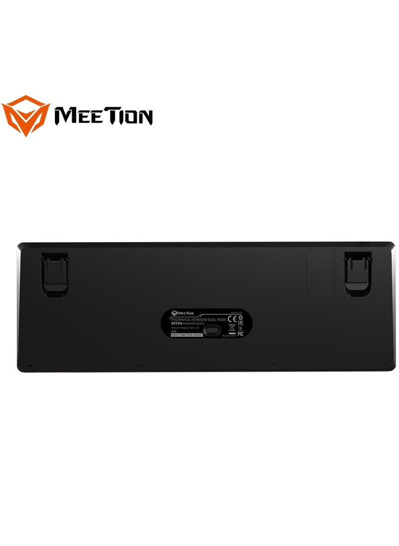 Meetion - MEETION Dual Mode Bluetooth 60 Gaming Keyboard Ergonomic Design, Double Injection Processing, Mechanical Gaming Keyboard MK005BT Black - Image 1