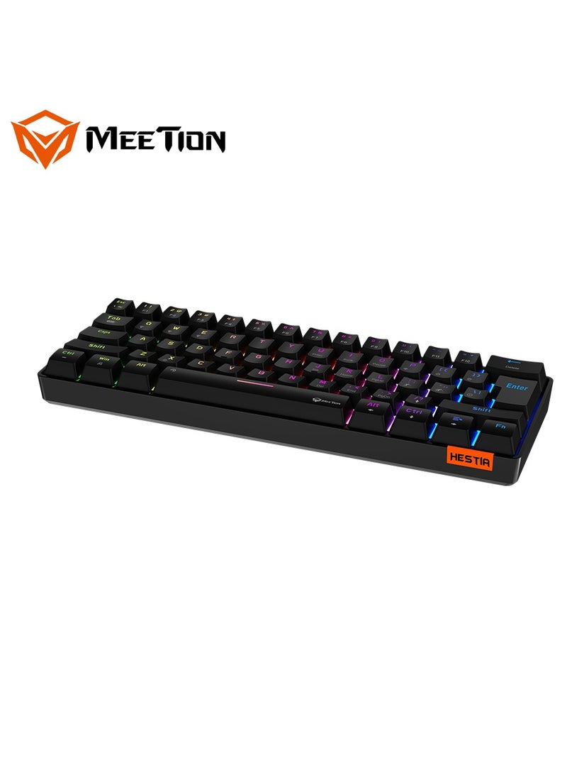 Meetion MEETION Dual Mode Bluetooth 60 Gaming Keyboard Ergonomic Design, Double Injection Processing, Mechanical Gaming Keyboard MK005BT Black  - Image 4