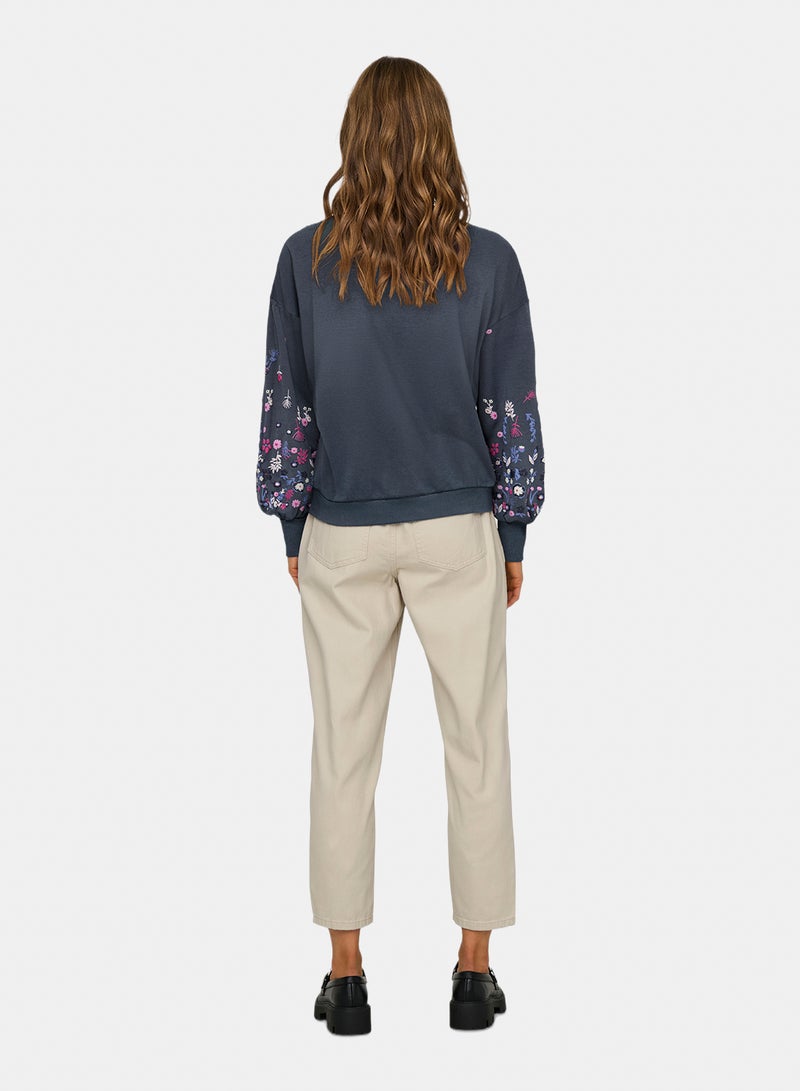 ONLY Onlbrooke L/S O-Neck Flower Swt Noos - Image 4