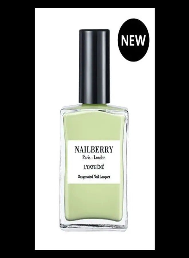 Nailberry L'Oxygéné Oxygenated Nail Lacquer | Pistachi-Oh!, 15ml | Polish for a Healthier Manicure & Long Lasting Colour | 12-Free, Vegan, Halal, Cruelty & Gluten Free | Breathable