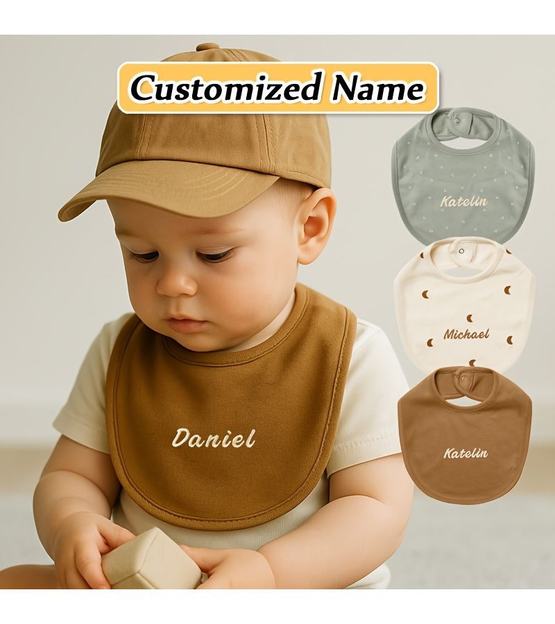 1pc Baby U Shaped Smock Bib with Snap Closure Soft Absorbent Feeding Bib Green Dots for Infants Suitable for Breastfeeding Feeding Ideal Newborn Gift - Image 5