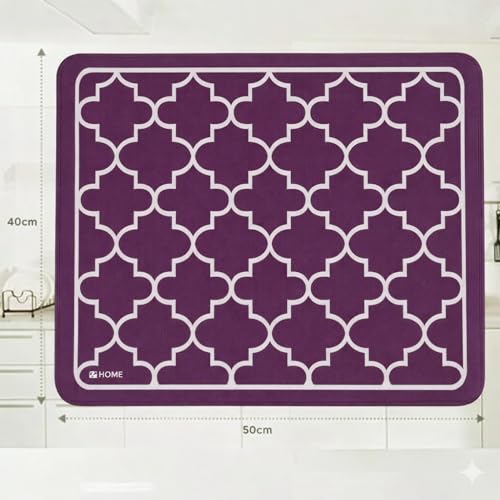 Home-Cloud HomeCloud Dish Drying Mat for Kitchen Counter Hide Stain Super Absorbent, Non-Slip, Heat-Resistant, Great for Dishes, Rack Pad, Kitchen Counter, Coffee Maker, Coffee Bar Items (Wine, 40x50cm) - Image 2