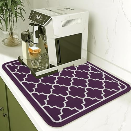 Home-Cloud HomeCloud Dish Drying Mat for Kitchen Counter Hide Stain Super Absorbent, Non-Slip, Heat-Resistant, Great for Dishes, Rack Pad, Kitchen Counter, Coffee Maker, Coffee Bar Items (Wine, 40x50cm) - Image 3