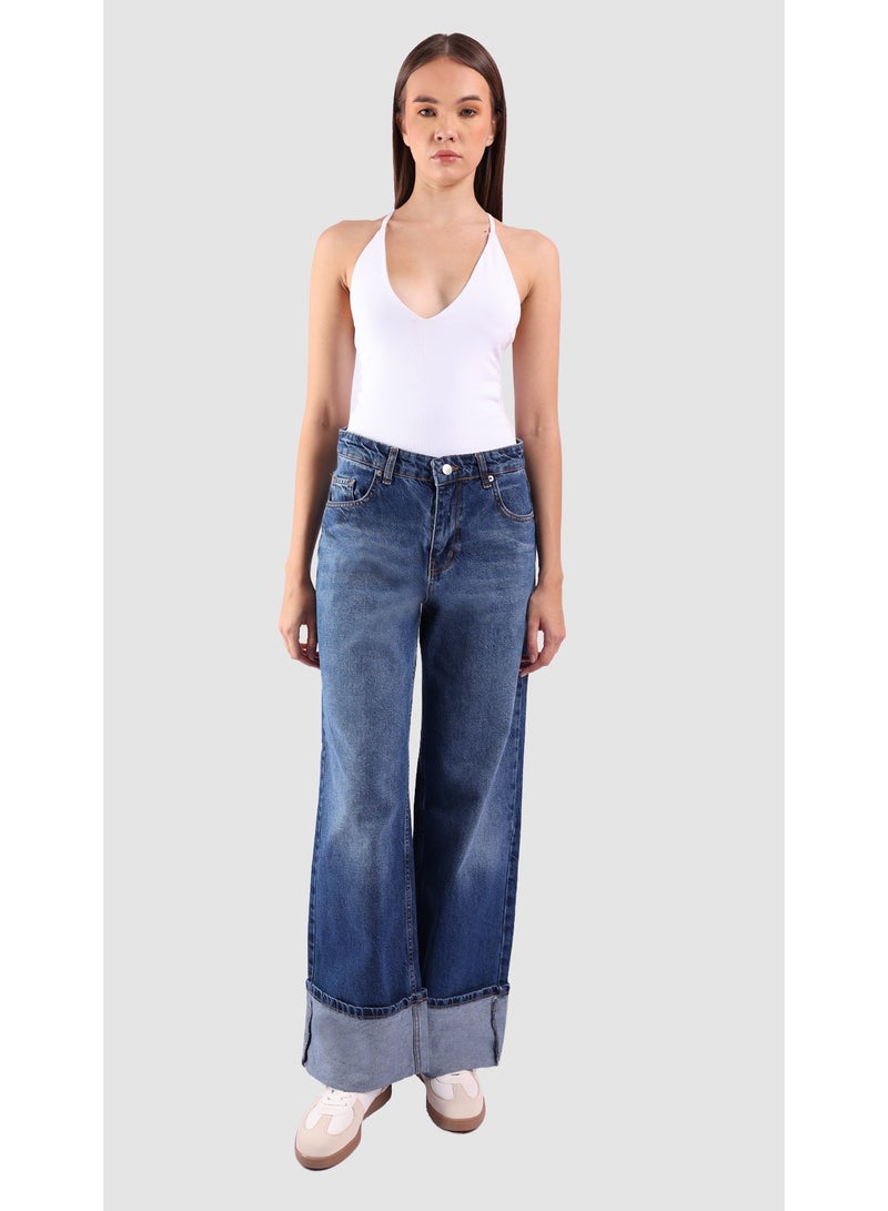 KYVELi BlueCuff Flow Wide-Leg Denim - Image 1