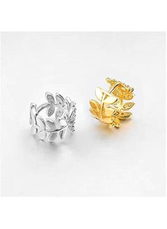 Generic Gold Hoop Earrings Set,18K Gold Plated Rounded Hoops Earrings for Women 14mm  - Image 3