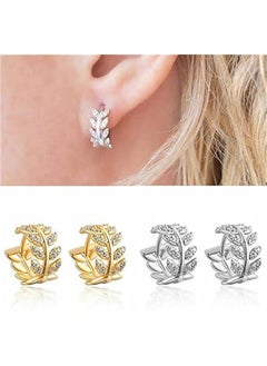 Generic Gold Hoop Earrings Set,18K Gold Plated Rounded Hoops Earrings for Women 14mm  - Image 4