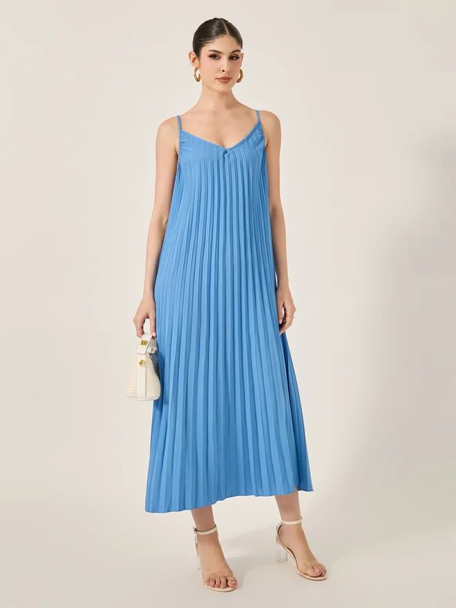 Take Two Pleated Midi Dress