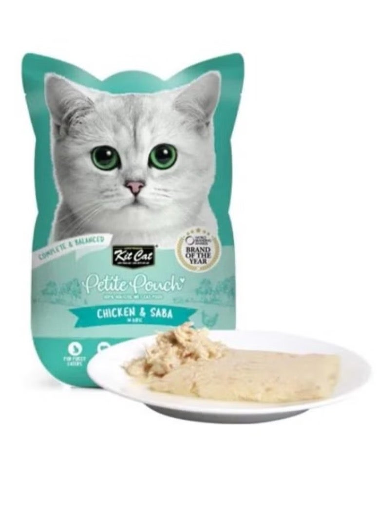 Kit Cat Petite Integrated and Balanced Chicken and Blue Mackerel Food in Jelly Wet Food for Cats 70g