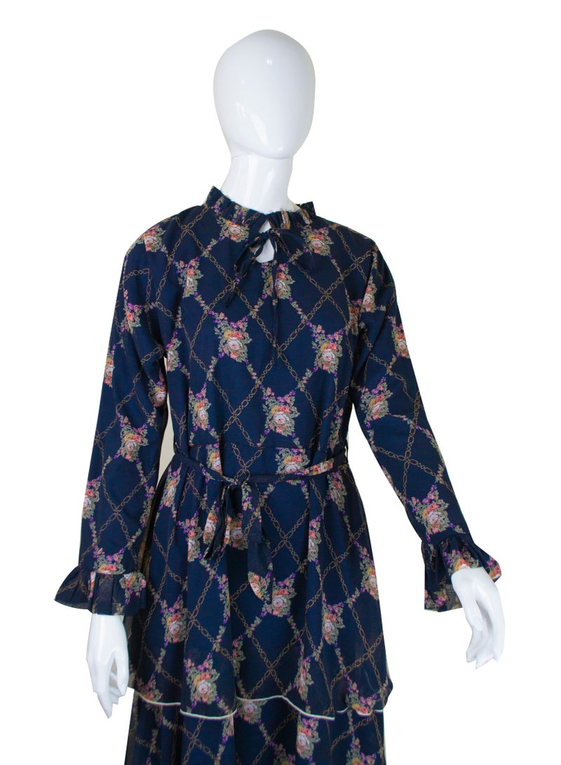 Round Neck Printed Maxi Dress Multicolour - Image 2