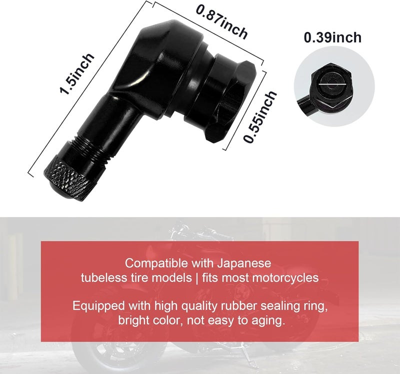 Augeny 90 Degree Motorcycle Tire Valve Stems - 2 Pack - Image 2
