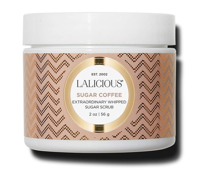 LaLicious Sugar Coffee Extraordinary Whipped Sugar Scrub - Cane Sugar Body & Foot Scrub, Exfoliating & Moisturizing Skin Care with Coconut Oil & Honey, No Parabens (2oz)