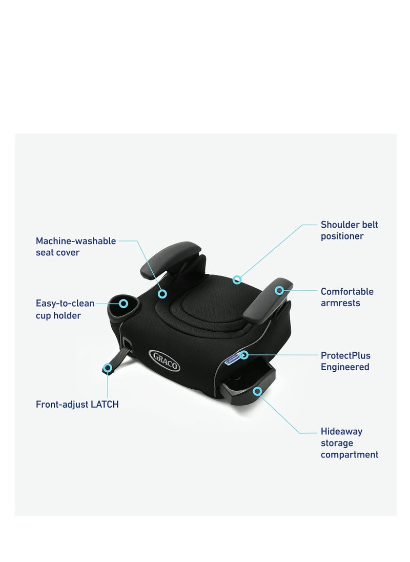 GRACO - مقعد تعزيز بدون ظهر من Graco TurboBooster LX مزود بمزلاج تثبيت للأطفال الكبار الذين ينتقلون إلى حزام الأمان في السيارة - Image 1