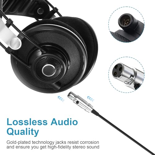 Sqrmekoko Mini XLR to 3.5mm Replacement Audio Cable for AKG K240 K240S K271 K702 Q701 K712 K141 K171 K181 K267 Headphones & Pioneer HDJ-2000, AUX Stereo Cord - Image 2