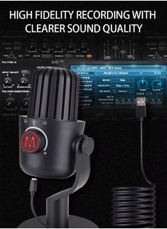 oldlaiben USB Microphone, Noise-canceling Microphone, USB Condenser Podcast Microphone With Bracket, For Computer, Cell Phone, Live Broadcast, K Song, Recording, Online Class Teaching  - Image 5