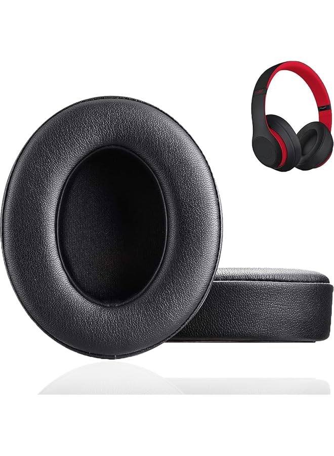 erorex Replacement Ear Pads Cushions For Beats Studio 2 & Studio 3 Wired & Wireless Headphones Earpads With Soft Protein Leather Noise Isolation Memory Foam Black - Image 1