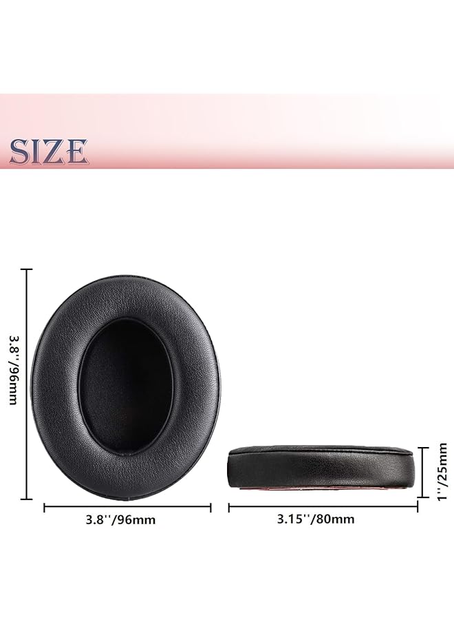 erorex Replacement Ear Pads Cushions For Beats Studio 2 & Studio 3 Wired & Wireless Headphones Earpads With Soft Protein Leather Noise Isolation Memory Foam Black - Image 5
