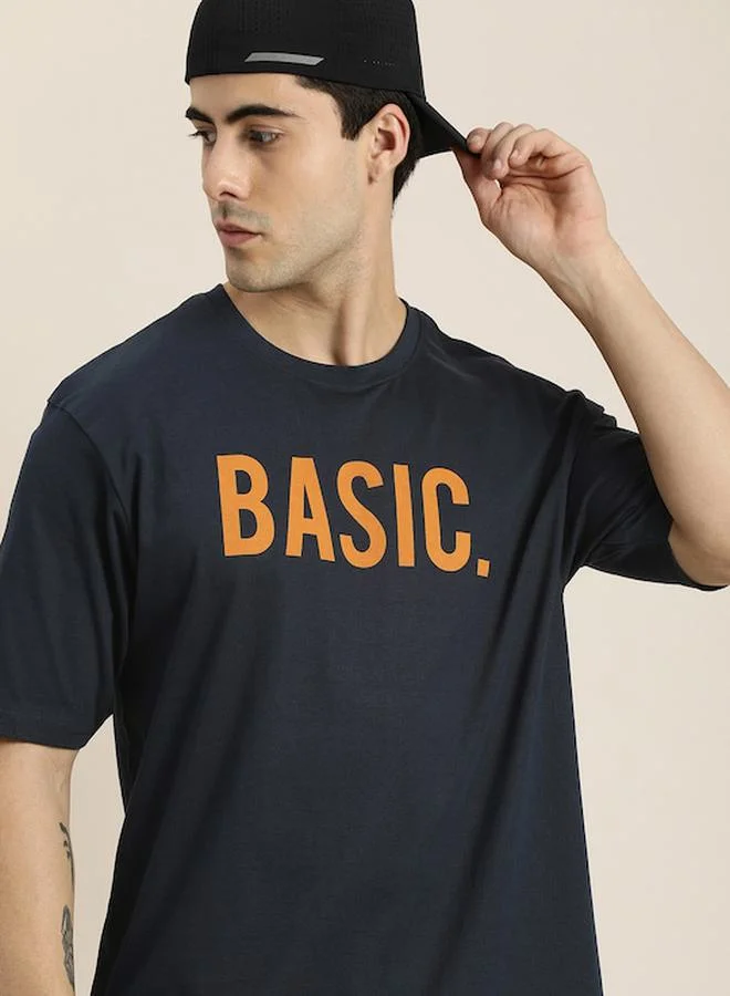 ديلينجر Oversized Typographic Print Cotton T-Shirt by Styli