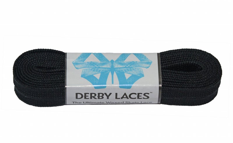 Derby Laces Solid Black - Flat, 10mm wide, for Boots, Skates, Roller Derby, and Hockey Skates (72 Inch / 183 cm) - Image 4
